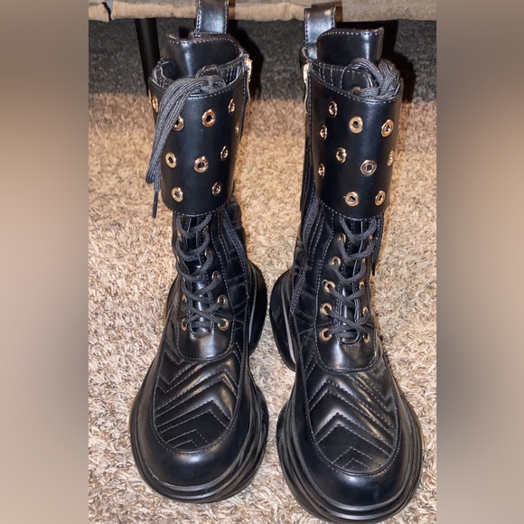 vivianly Round Toe Platform Mid Calf Boots Pull-on Chunky Zipper Ankle Booties - Picture 4 of 4